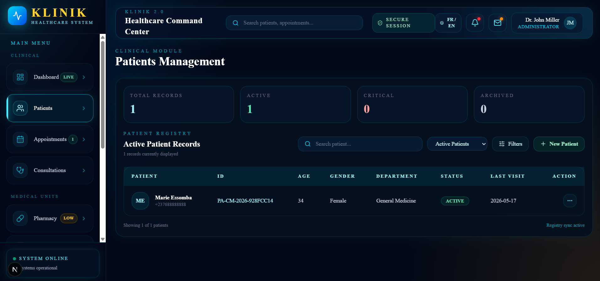 KLINIK Patient Management Module